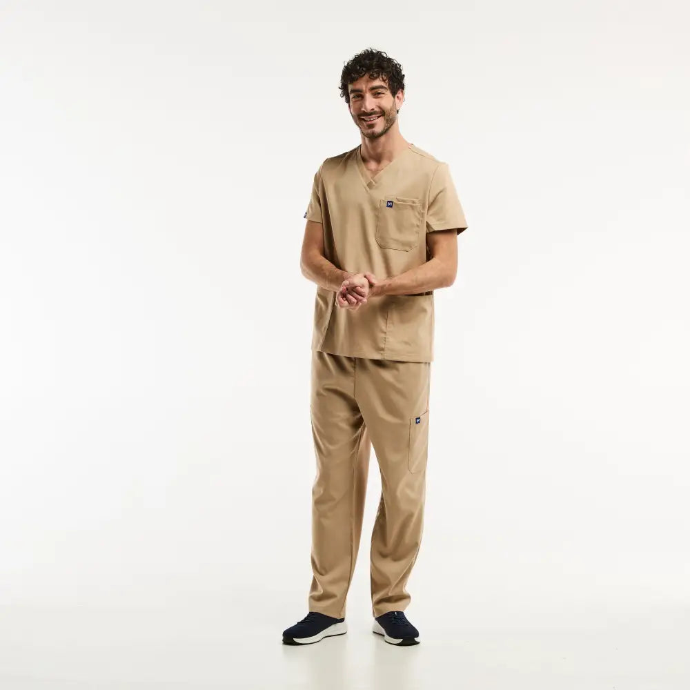 Aelin LUCA tenue médicale homme beige clair stretch