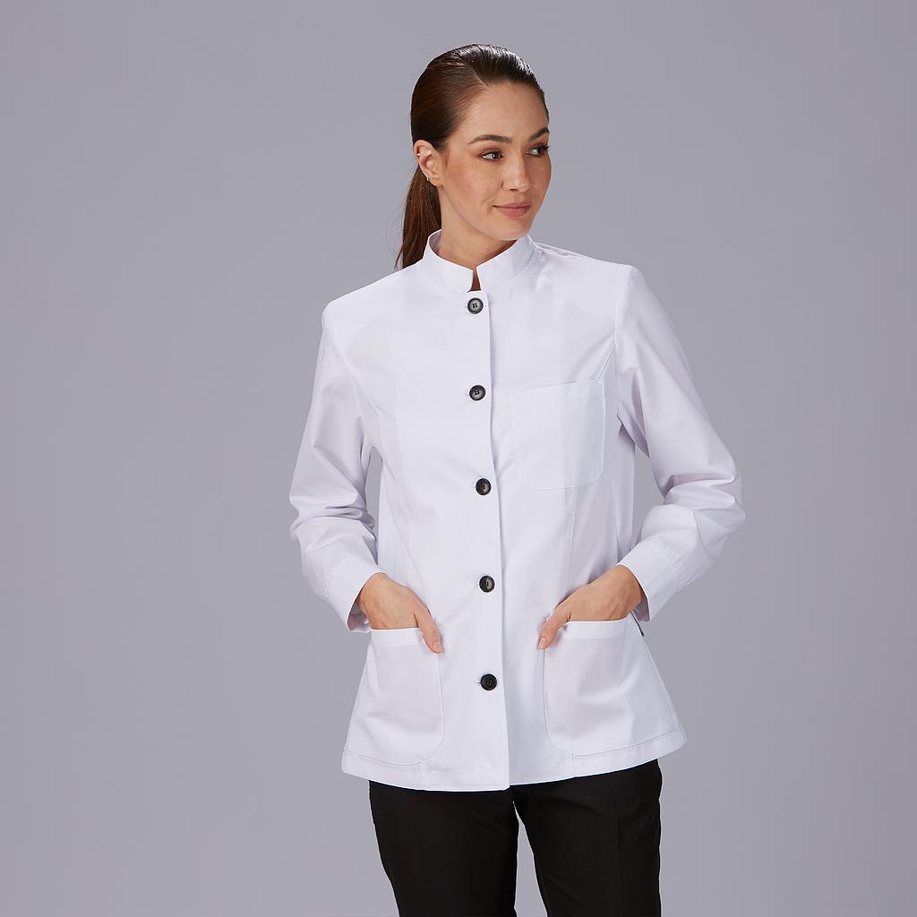 Gary's Blouses col mao chemisier serveuse blanc manches longues
