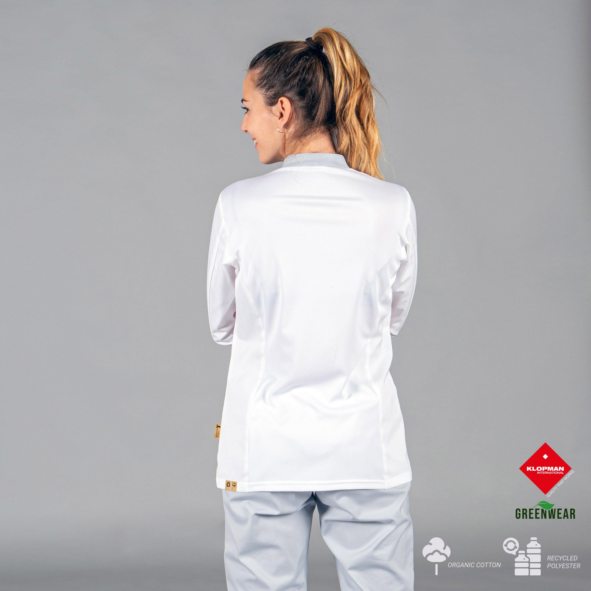 Gary's Anaya veste cuisine femme gris perla coton bio