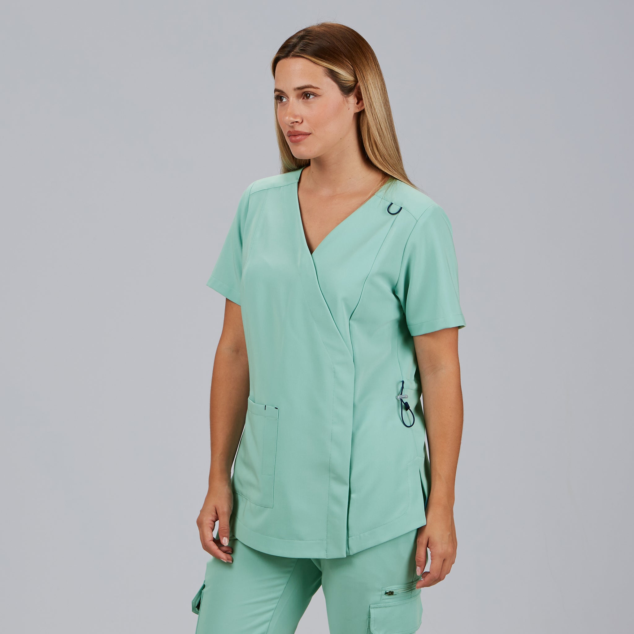 GARY'S Elira blouse médicale noire manches courtes stretch