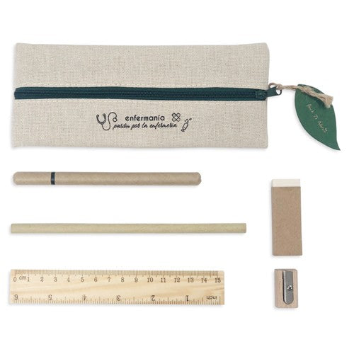Enfermania Nature trousse zip 19 cm + kit papeterie