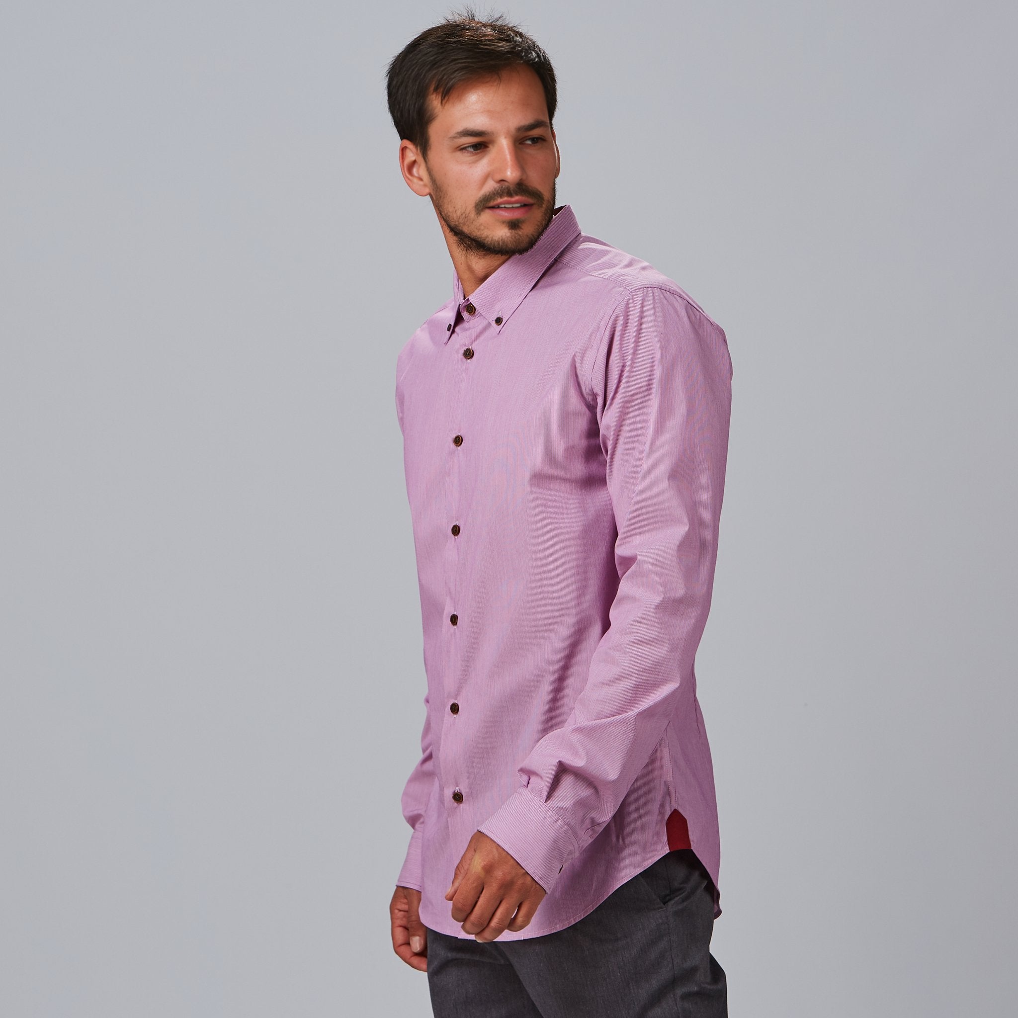 GARY'S Leonardo chemise homme rayée slim marine stretch