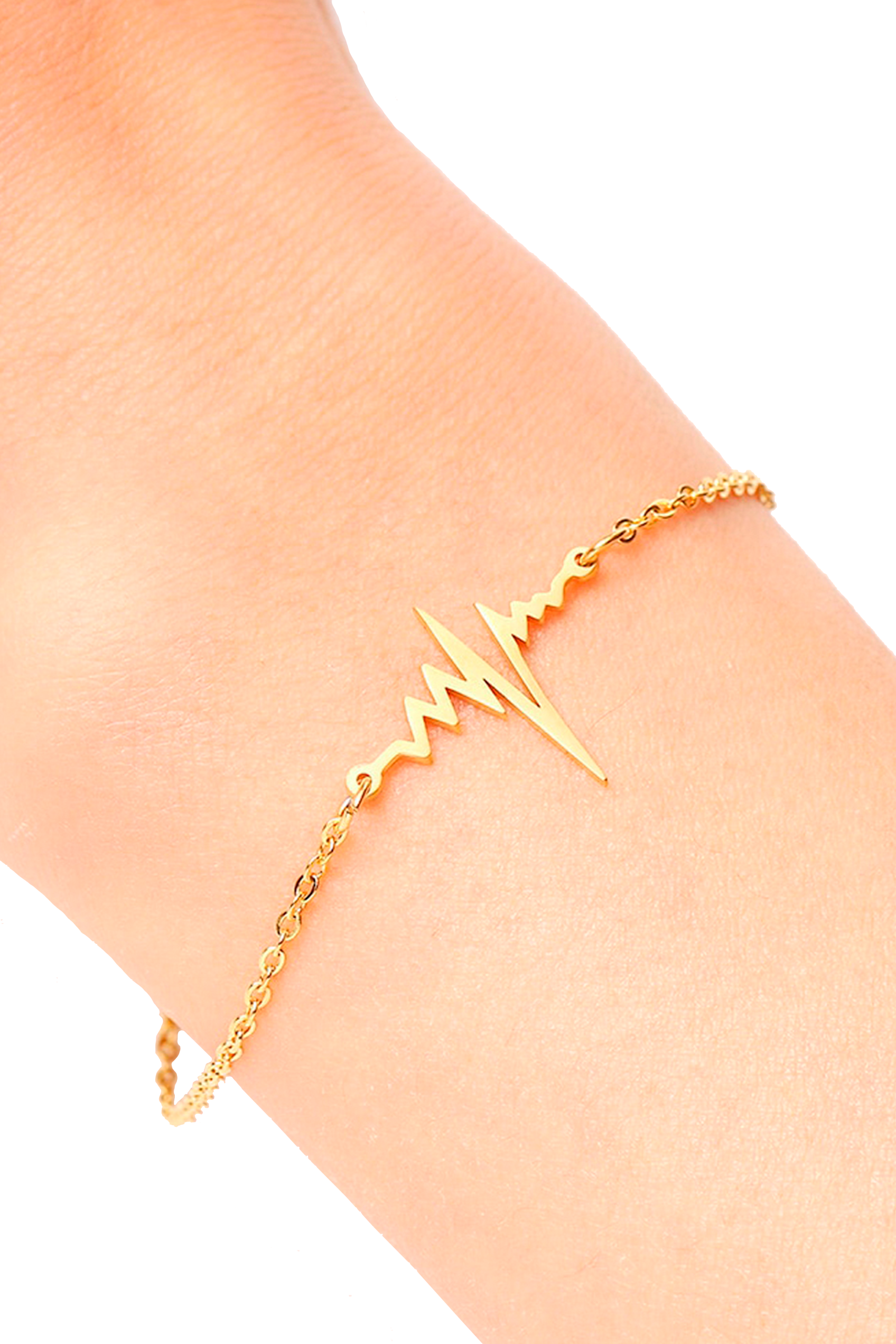 Enfermania bracelet battement de cœur acier or hypoallergénique