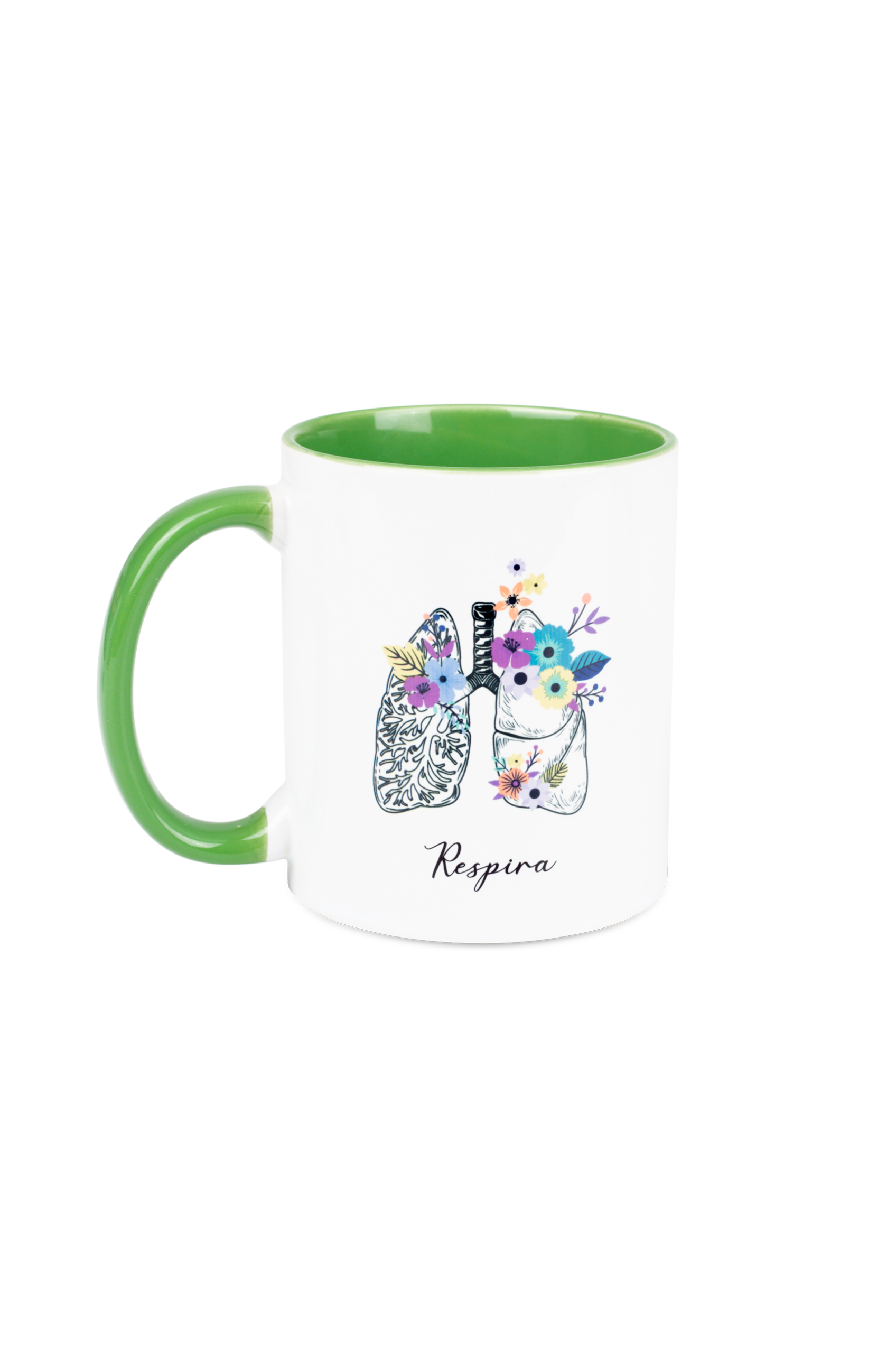Enfermania Regalos Taza Pulmones mug céramique vert 350 ml