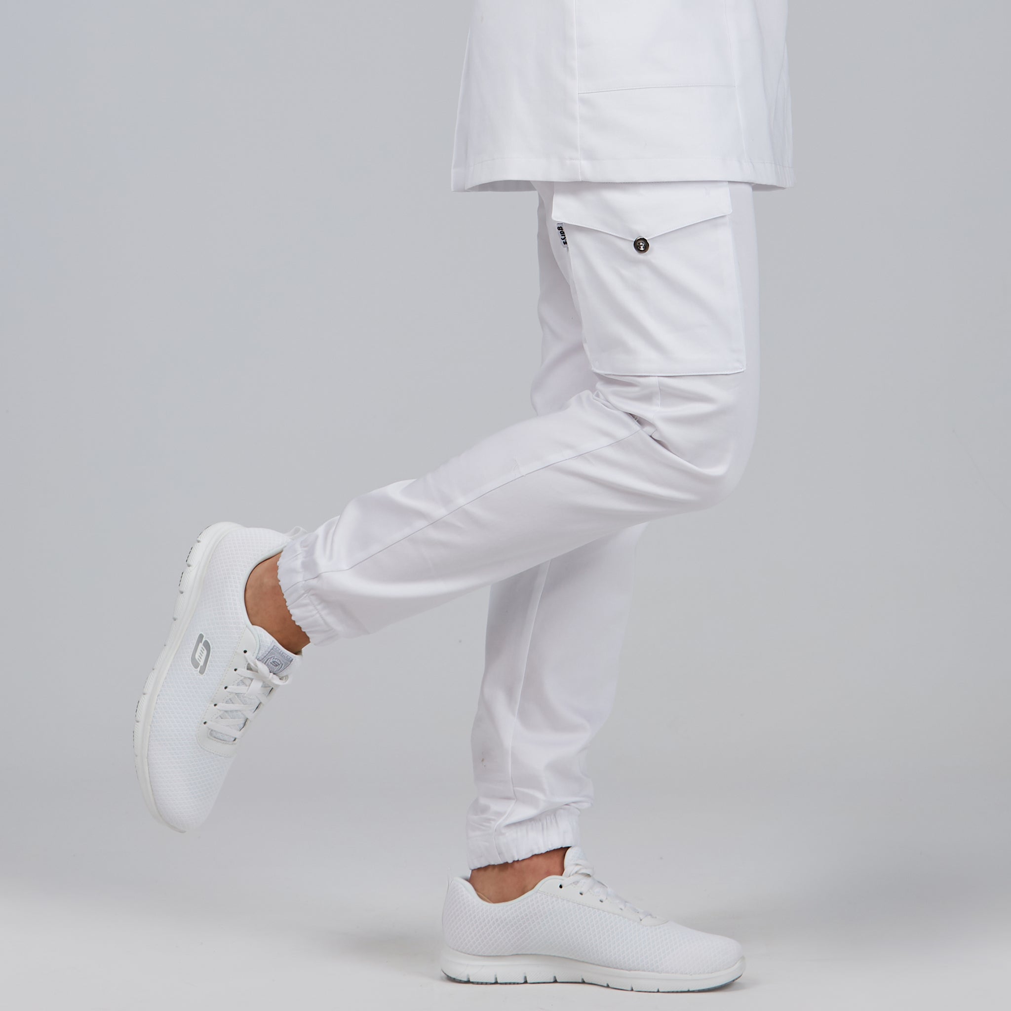 GARY'S pantalon de travail satin coton noir taille élastique