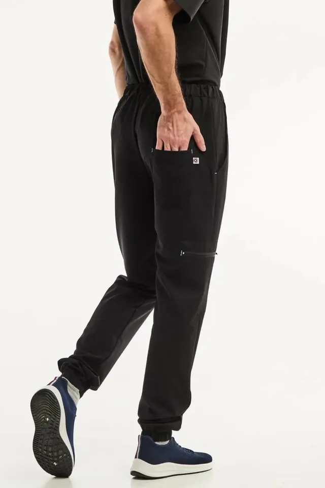 Aelin Slimfit NEW pantalon médical homme noir extensible