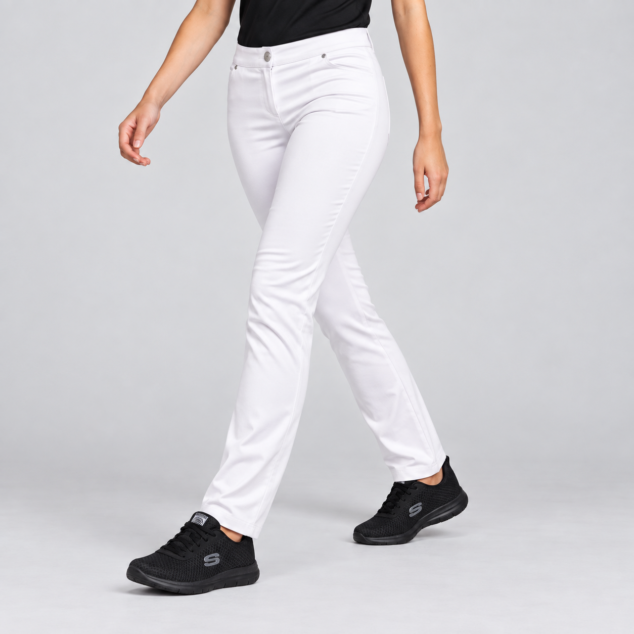 GARY'S Pantalon Médical Femme Noir Poches Coton Stretch