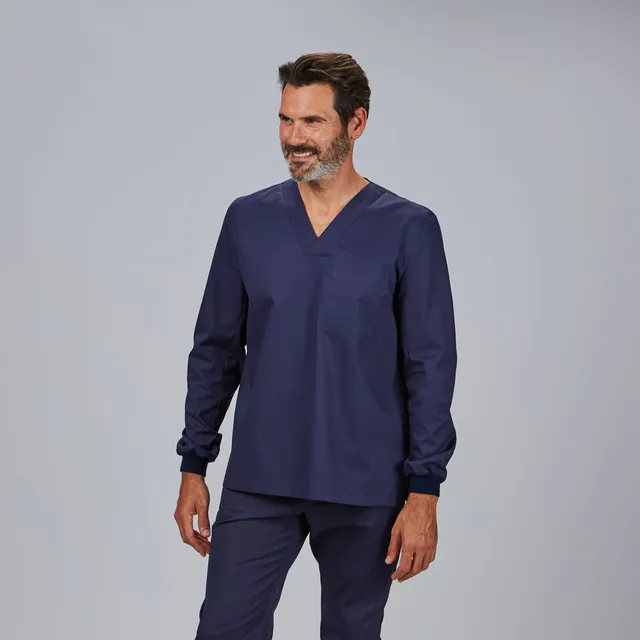 GARY'S Adela blouse unisexe blanche col V sarga