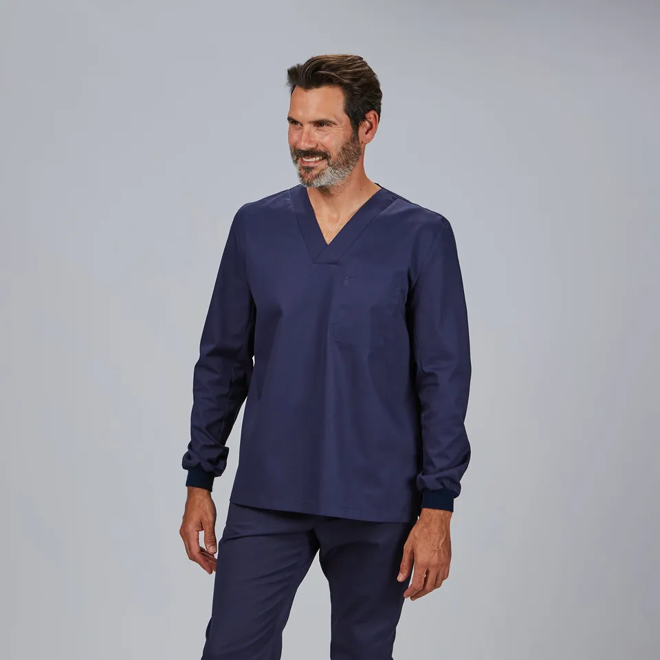GARY'S Adela blouse unisexe blanche col V sarga