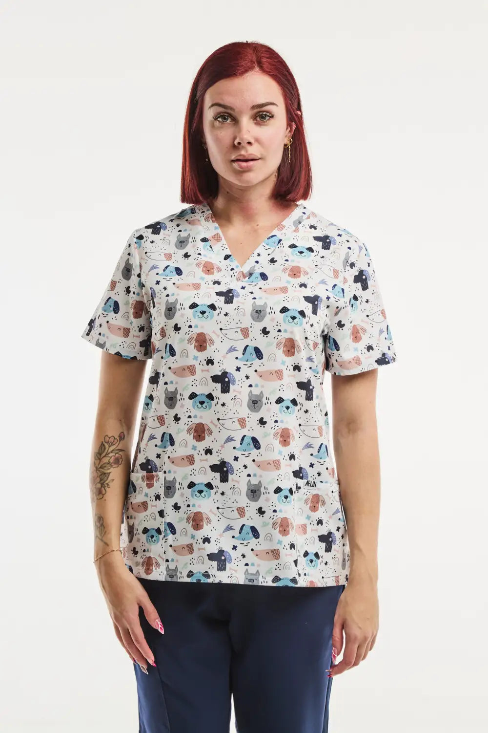 Aelin Paris Tunique Médicale Femme Toutou Love Stretch