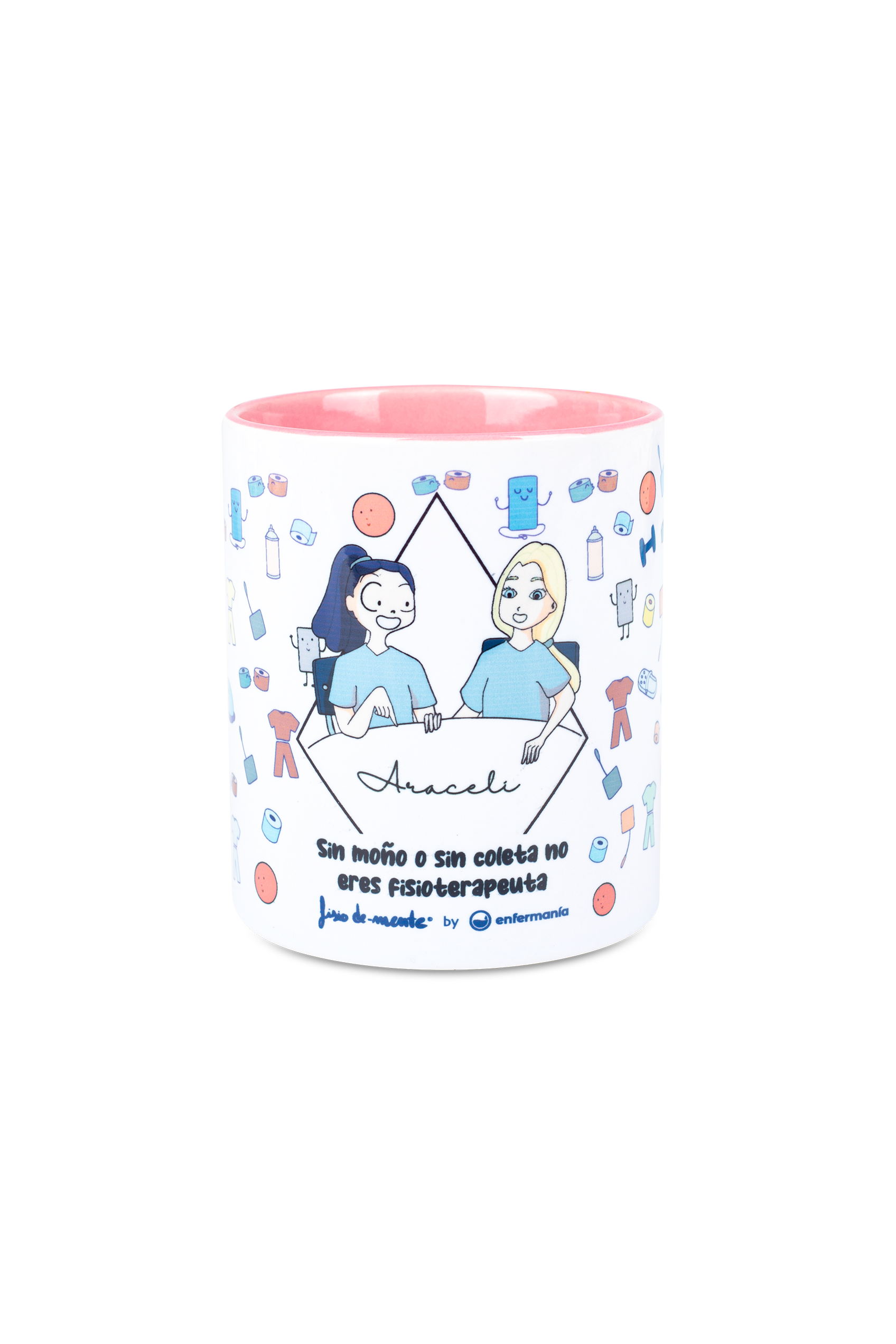 Enfermania Regalos Eres Fisioterapeuta tasse céramique rose 350 ml