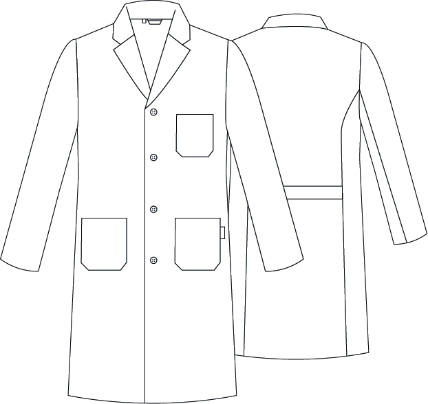 GARY'S Robes blouse blanche unisexe manches longues