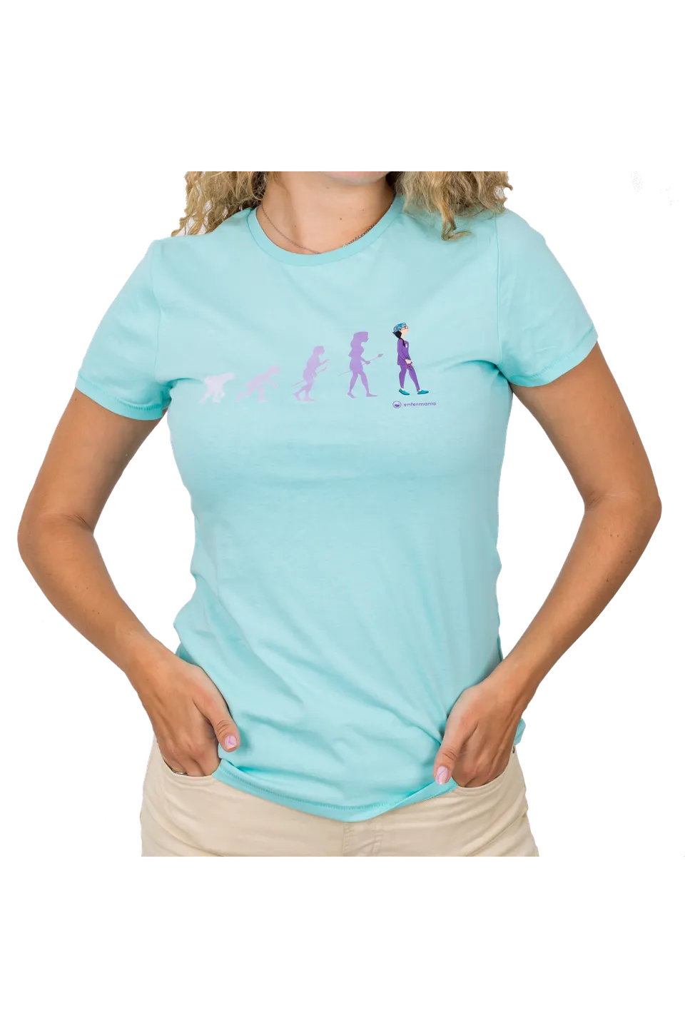 Enfermania Eco t-shirt femme Aqua coton bio S-2XL