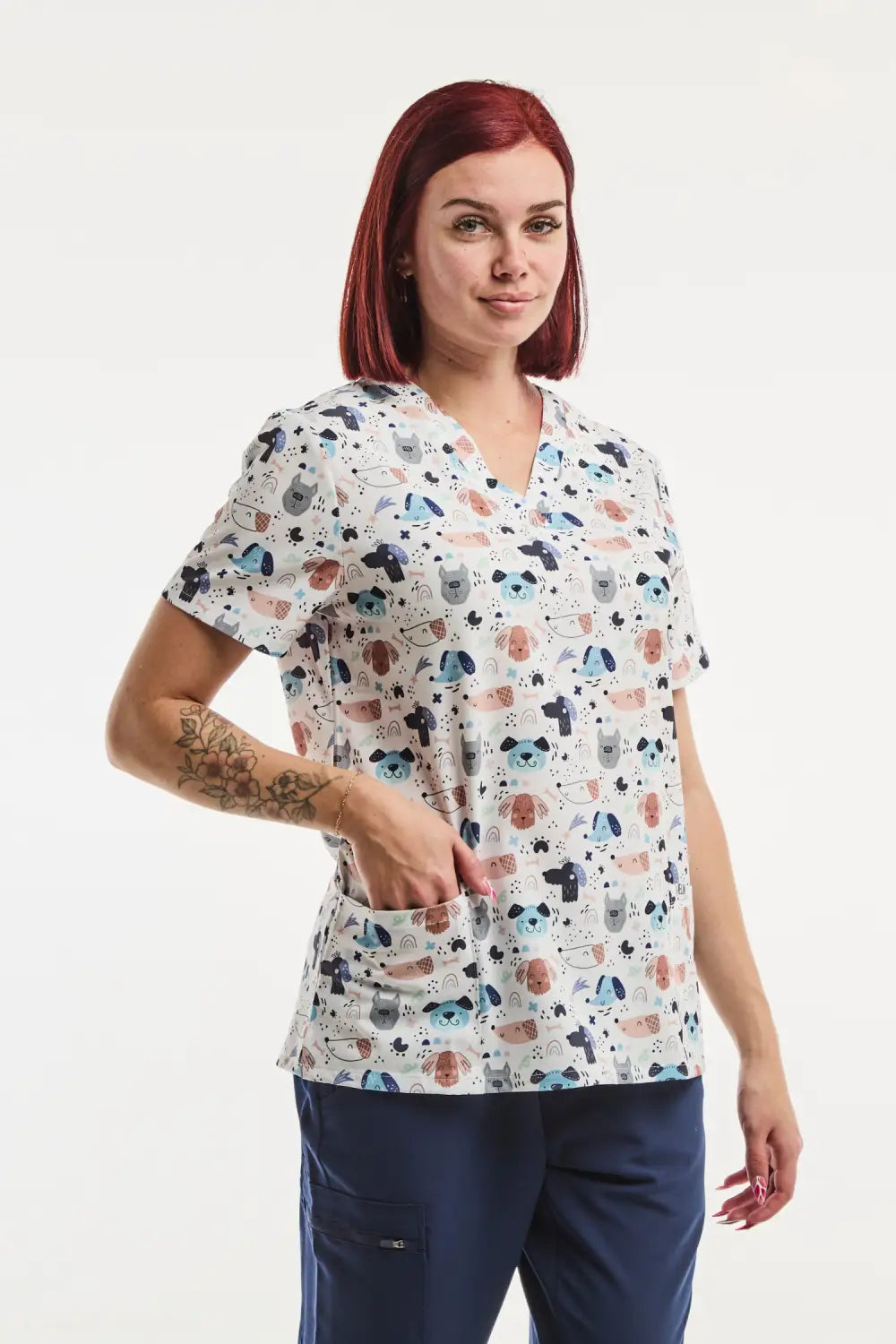 Aelin Paris Tunique Médicale Femme Toutou Love Stretch