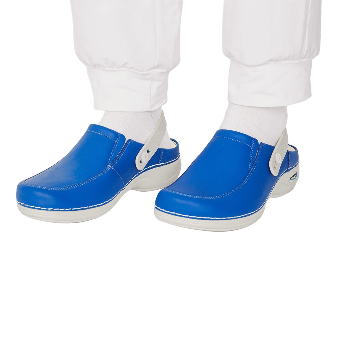Enfermania Wash'Go sabot de travail cuir blanc lavable - Taille 40