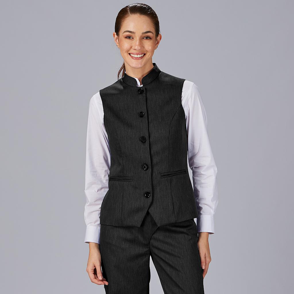 GARY'S Carrasco gilet femme noir col mao stretch