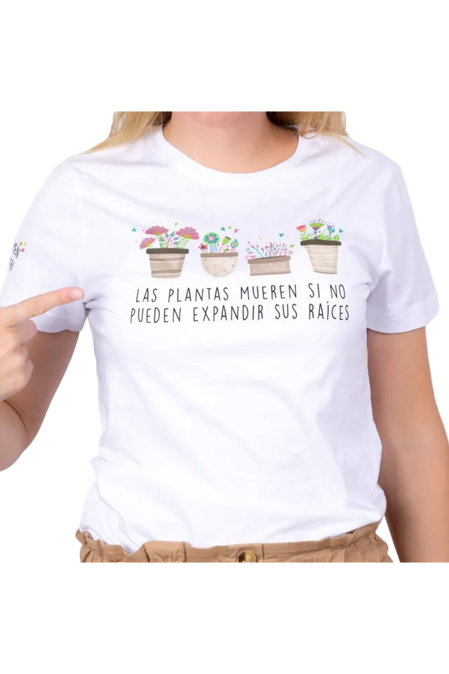 Enfermania Ropa Plantas t-shirt femme blanc S 100% coton