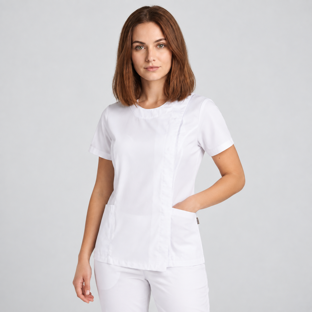 Gary's Celia blouse médicale blanche manches courtes
