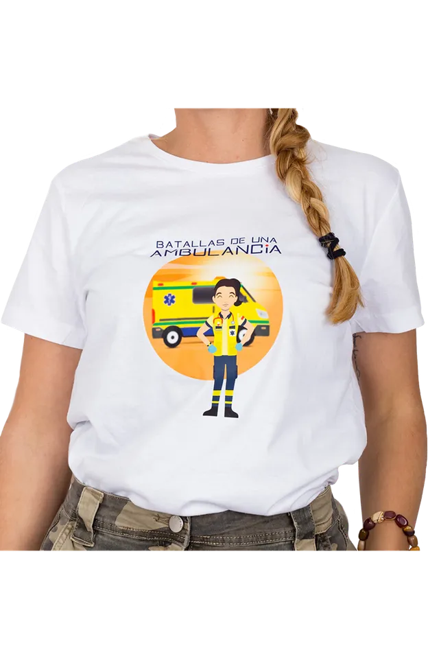Enfermania Ropa Ambulancia t-shirt femme blanc 100% coton