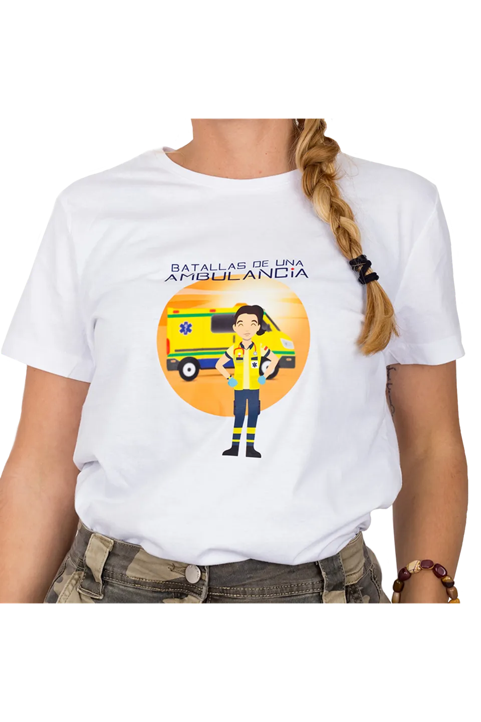 Enfermania Ropa Ambulancia t-shirt femme blanc 100% coton