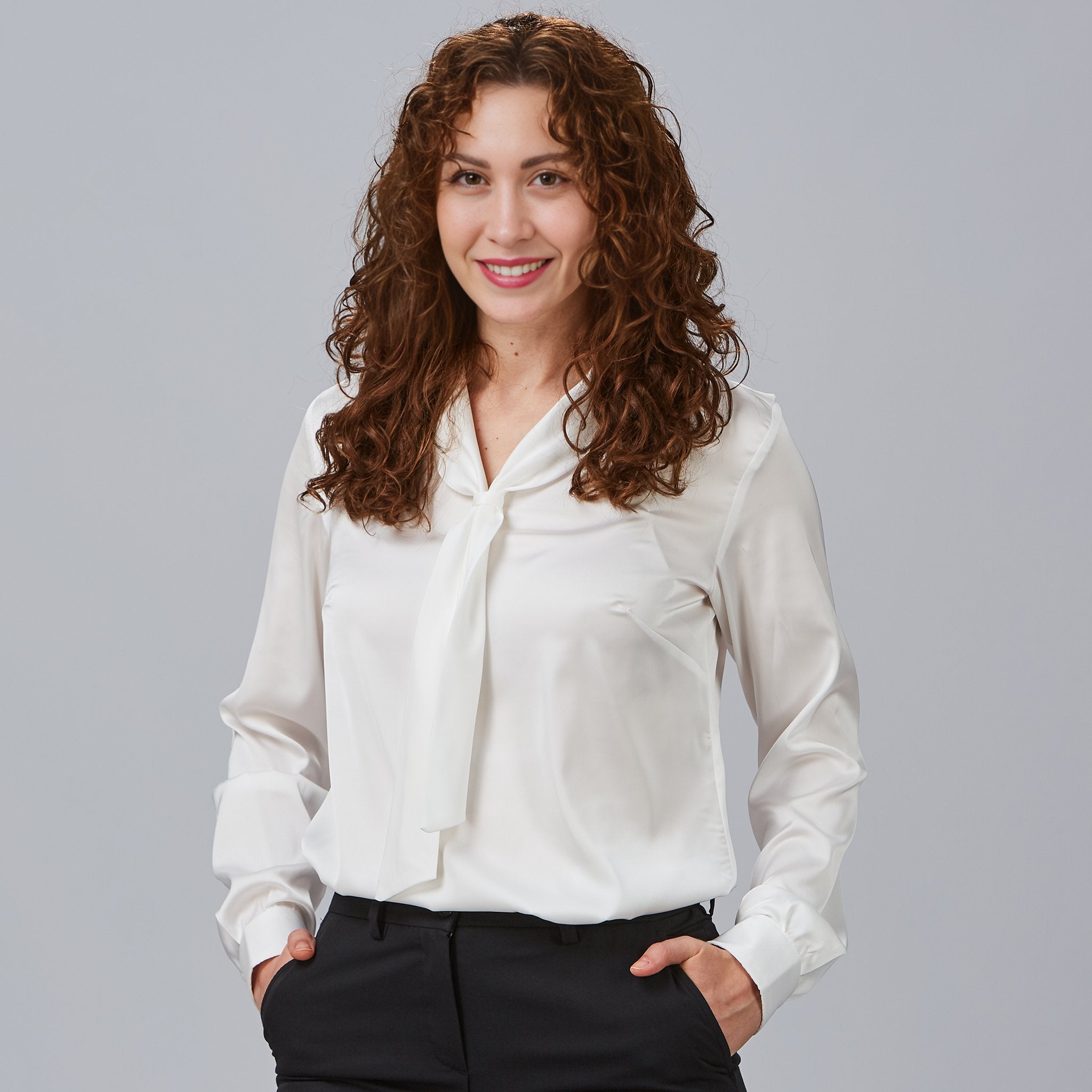 Gary's Oriana blouse satin femme manches longues noire