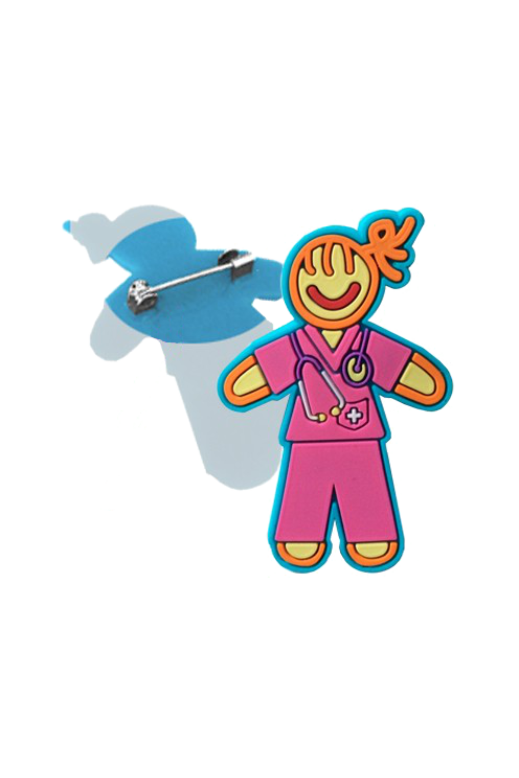 Enfermania broche infirmière rose gomme 5 cm