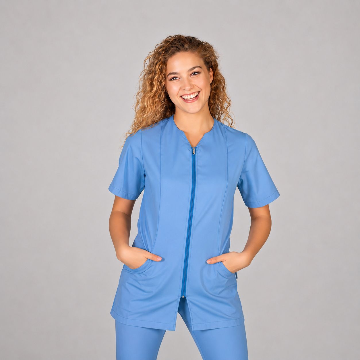 Gary's Sicilia Blouse Médicale Zip Blanc Twill