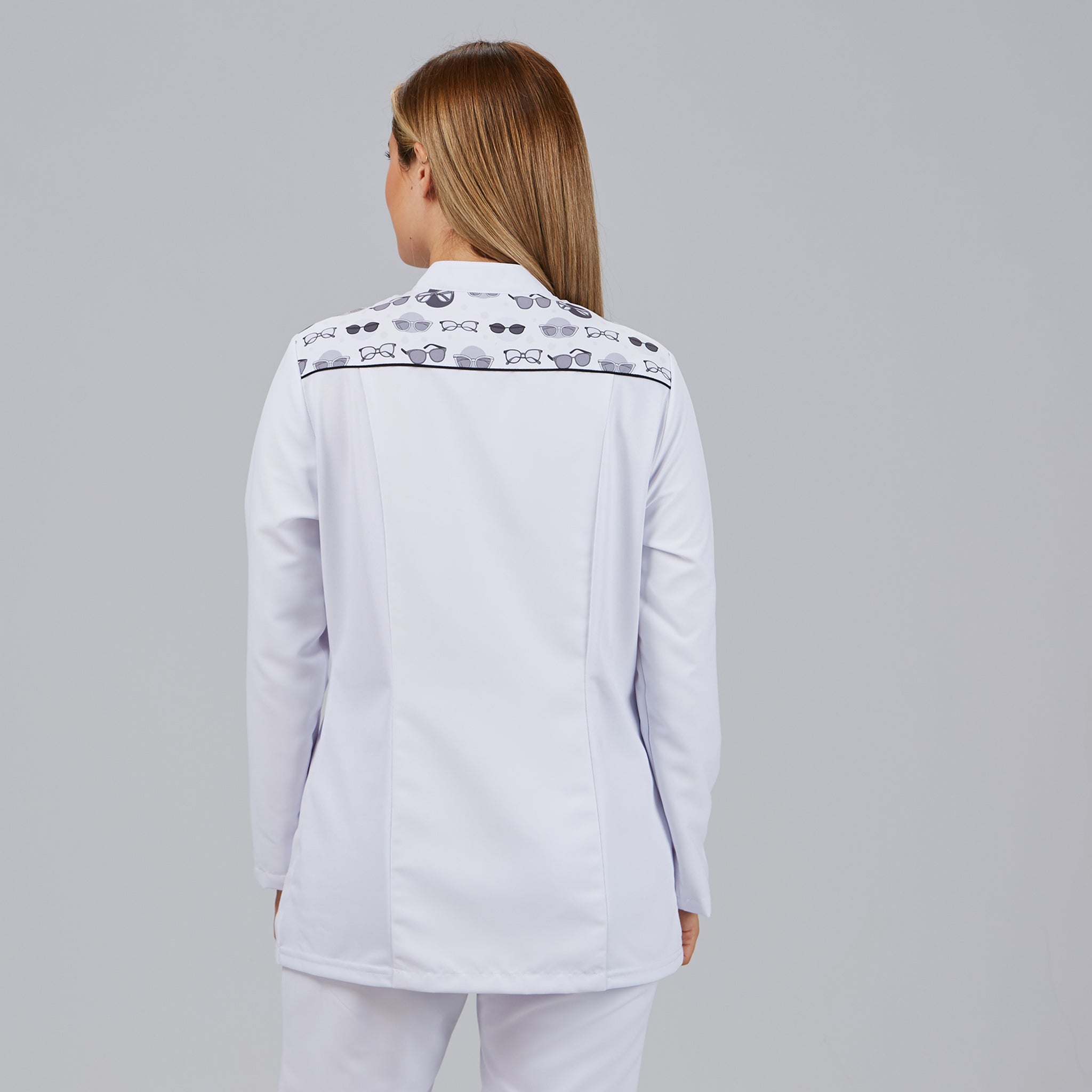 GARY'S Candela Blouse Femme Blanche Col Mao Manches Longues