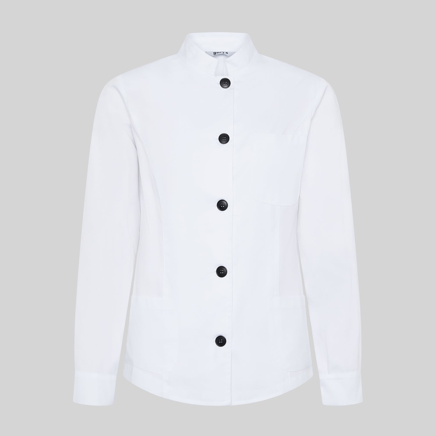 Gary's Blouses col mao chemisier serveuse blanc manches longues