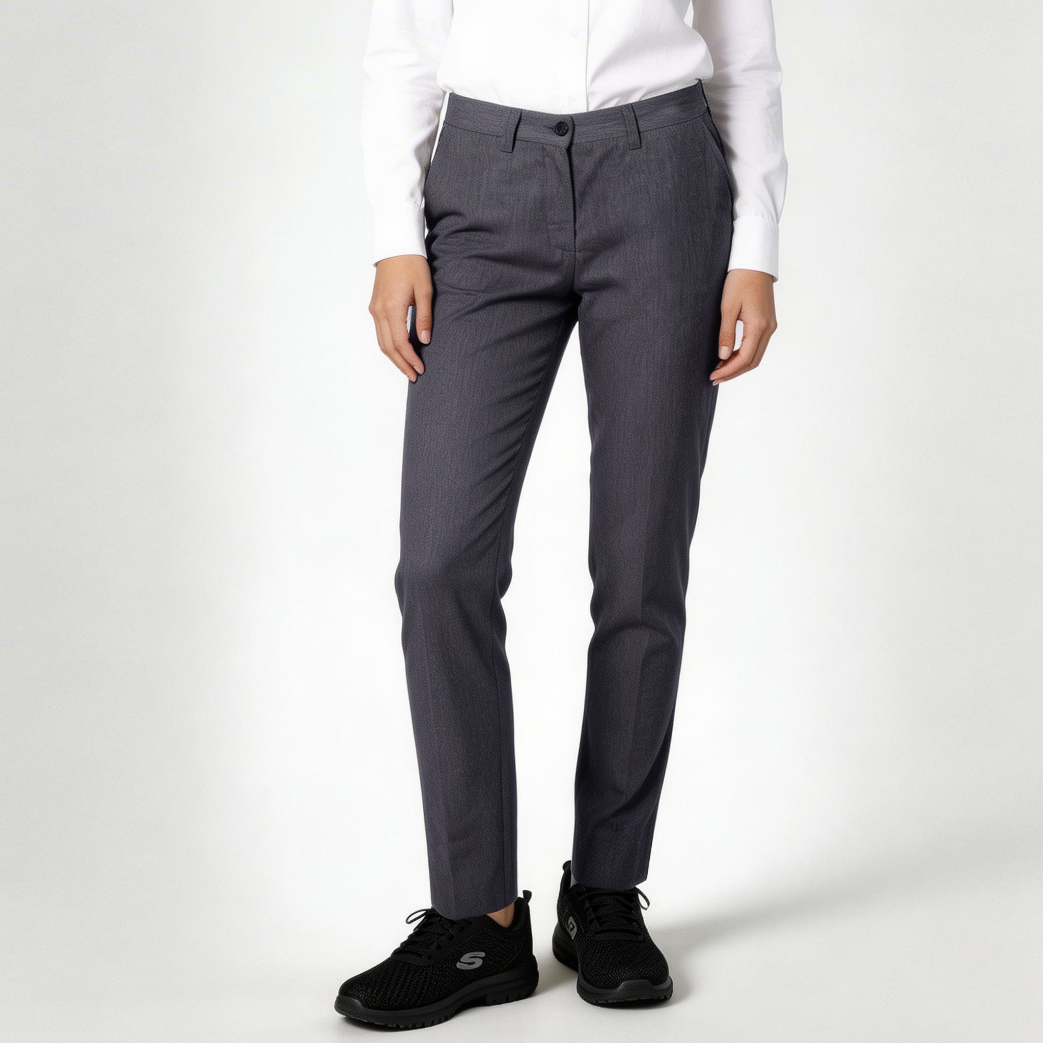 GARY'S Chino Pantalon femme gris stretch slim