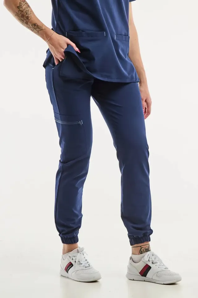 Aelin Slimfit NEW Pantalon Médical Bleu Marine 3 Poches