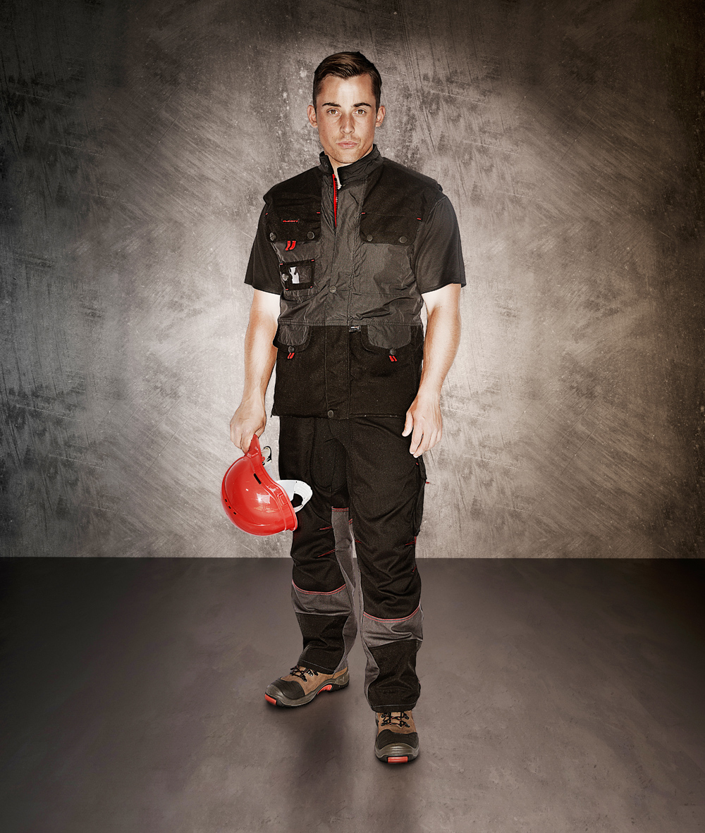 ILKOTT Pantalon travail sans genouillère noir stretch