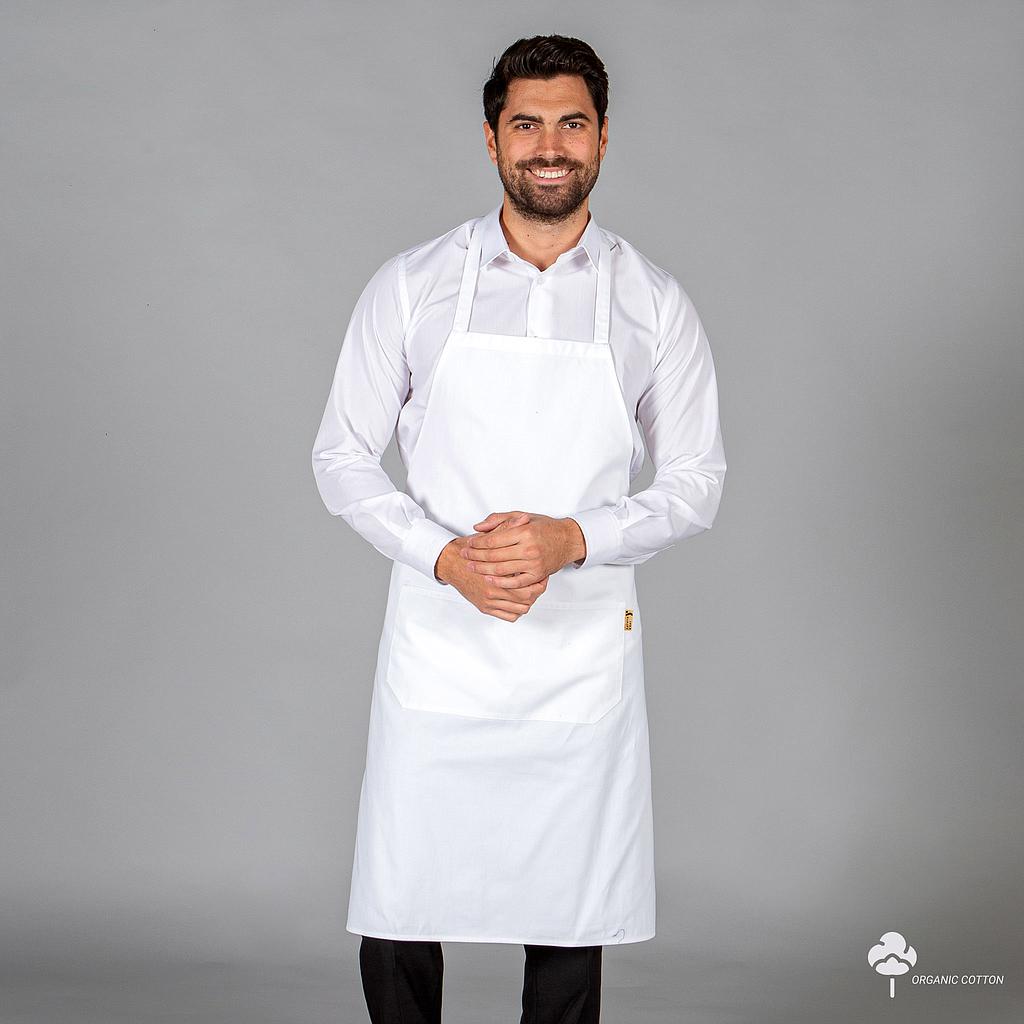 Gary's Tablier Bavette Coton Bio 91x74cm Blanc Poche