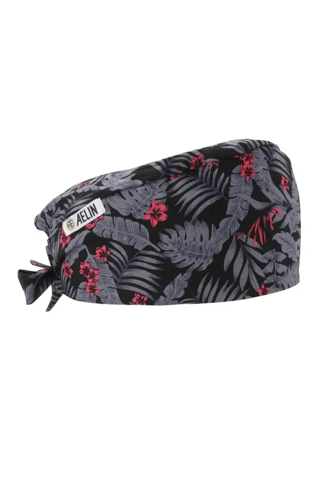 Aelin Paris calot médical gris motifs cheveux courts