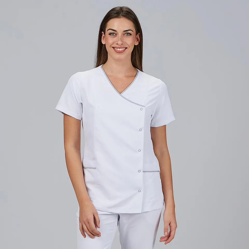 GARY'S Aina blouse femme pressions gris perle