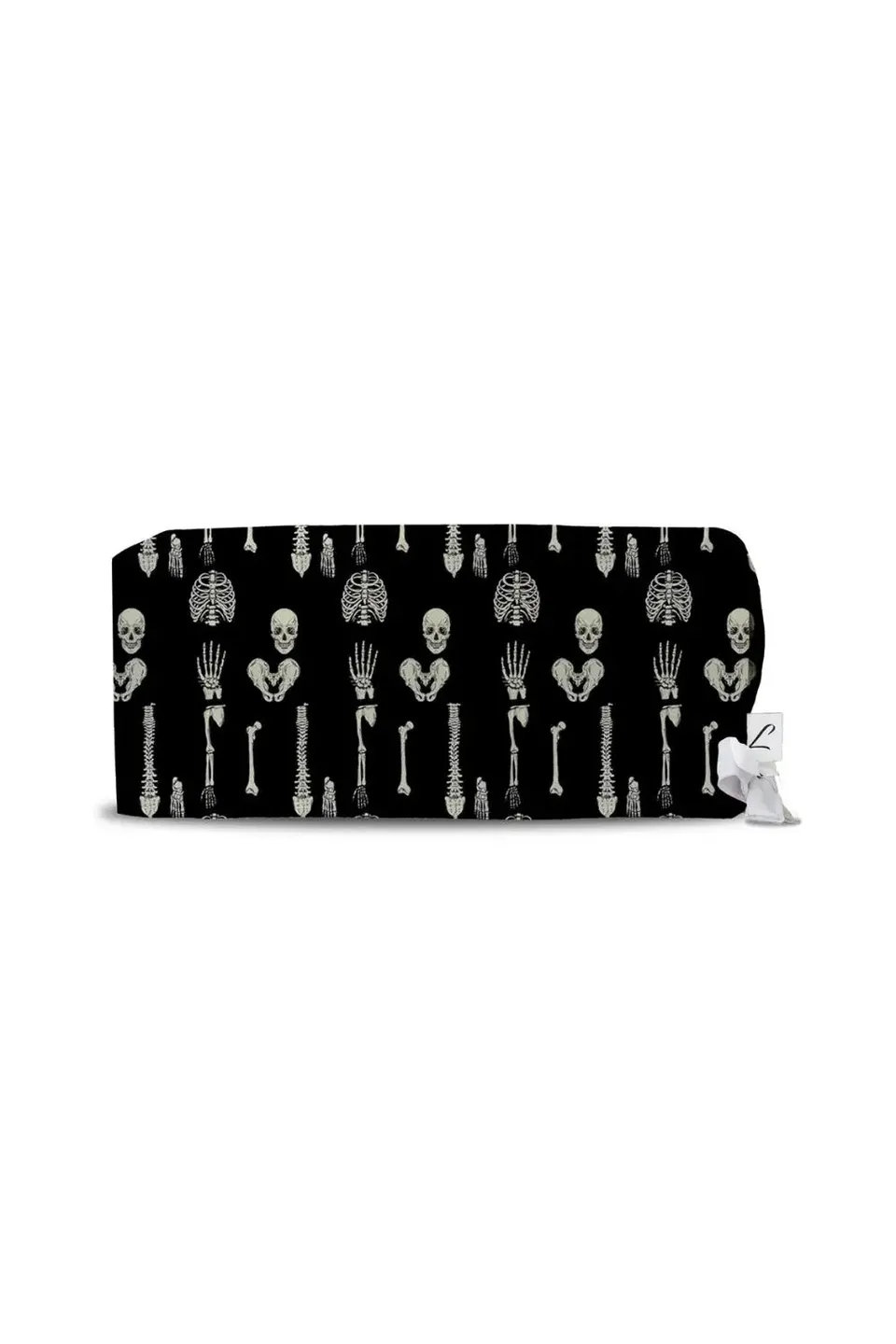 Aelin Paris calot médical noir squelettes cheveux courts polyester