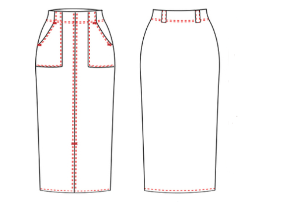 GARY'S Trender jupe travail jean stretch bleu marine poches