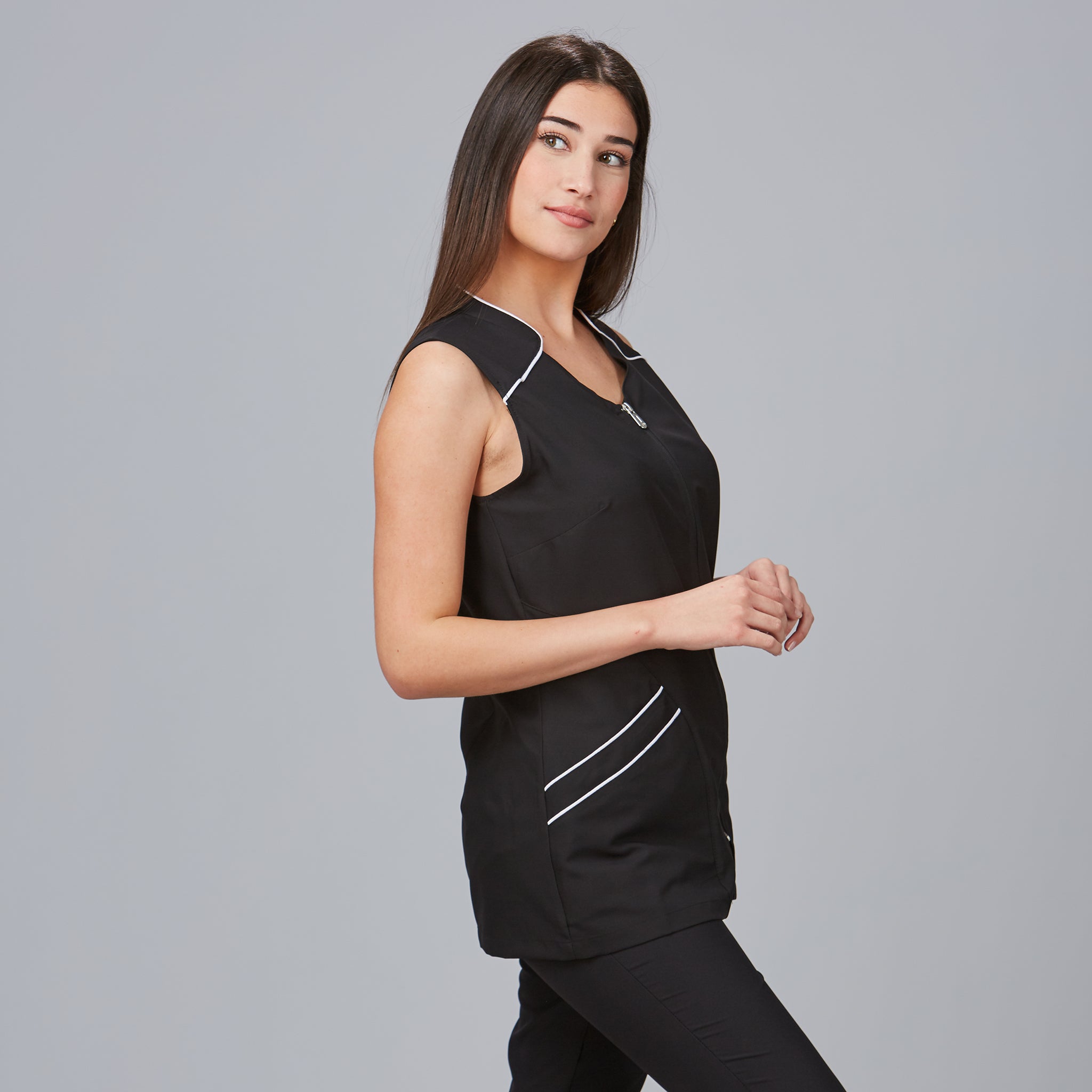 Gary's Begonia blouse travail femme blanche sans manches