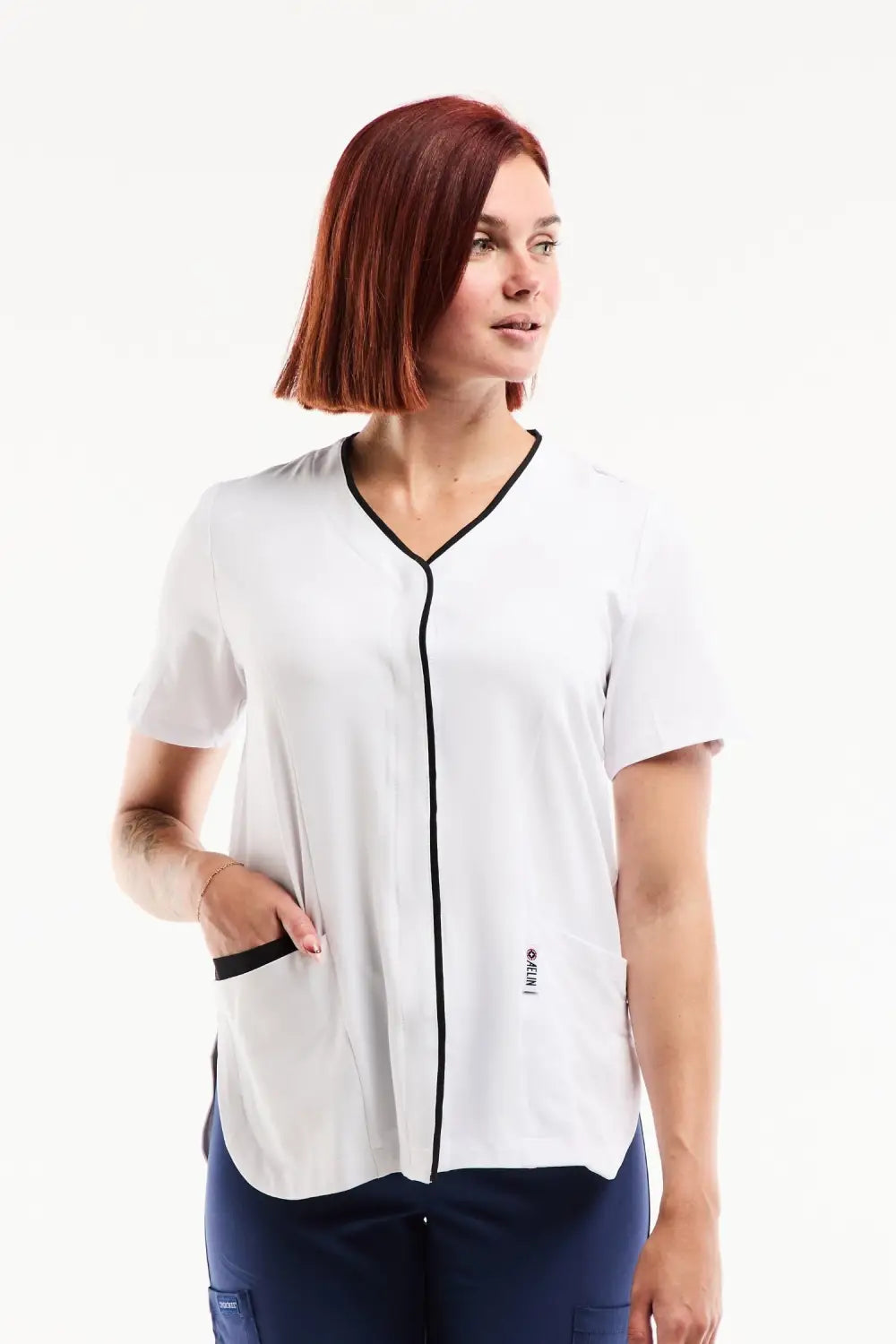 Aelin Serena blouse médicale femme blanc stretch