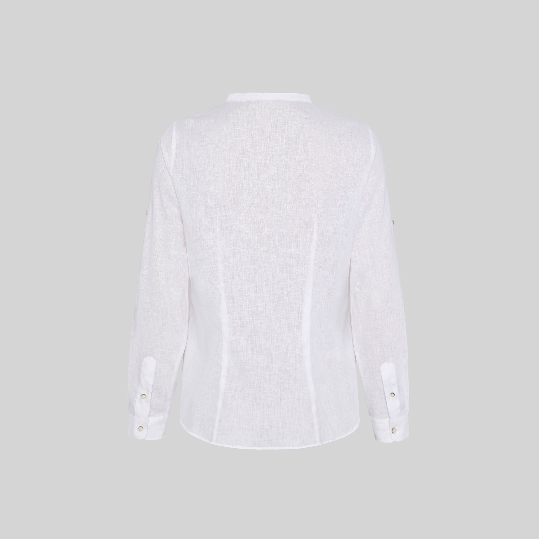 GARY'S Kaula chemise femme blanche lin coton col mao
