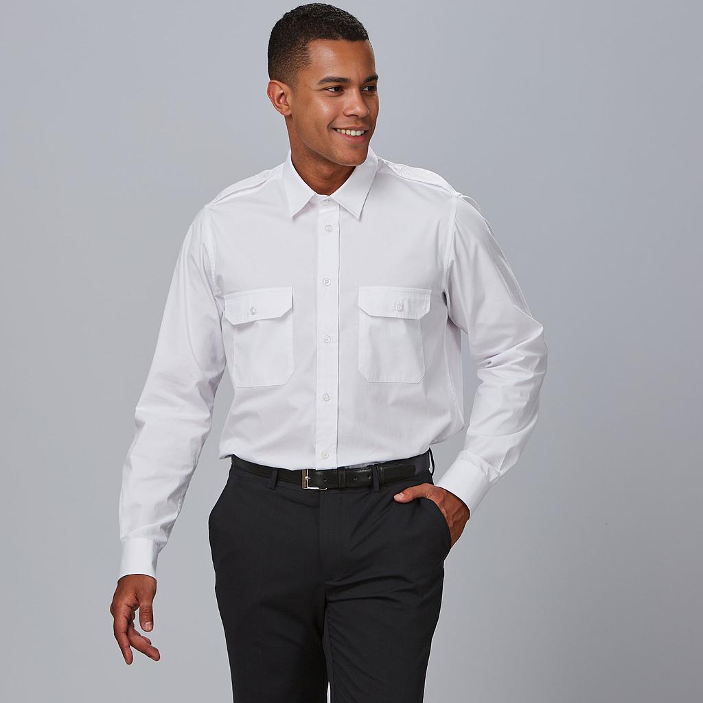 Gary's chemise unisexe blanche épaulettes ML