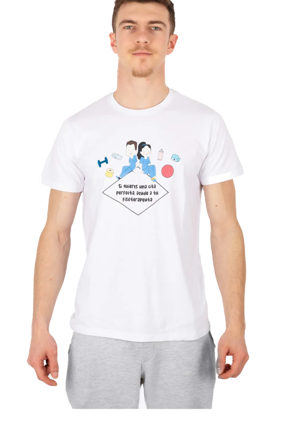 Enfermania t-shirt blanc kiné fisio coton taille M