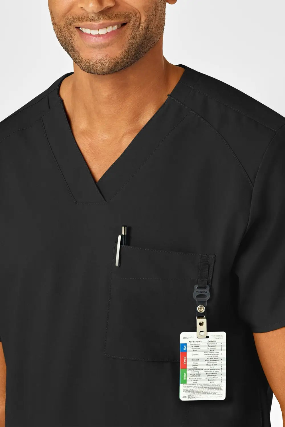 Aelin Noah W123 blouse médicale homme noire col V