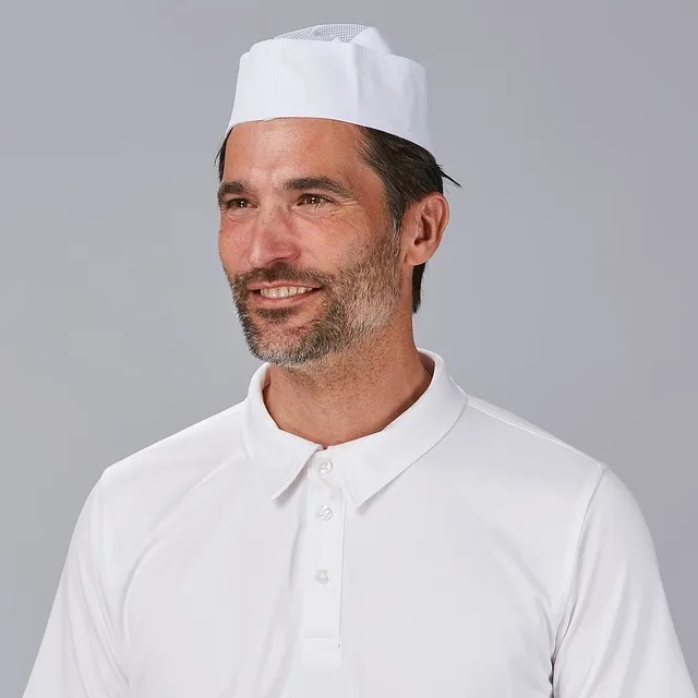 Gary's Hat With Elastic Calot Cuisine Blanc Lot 6 Aéré