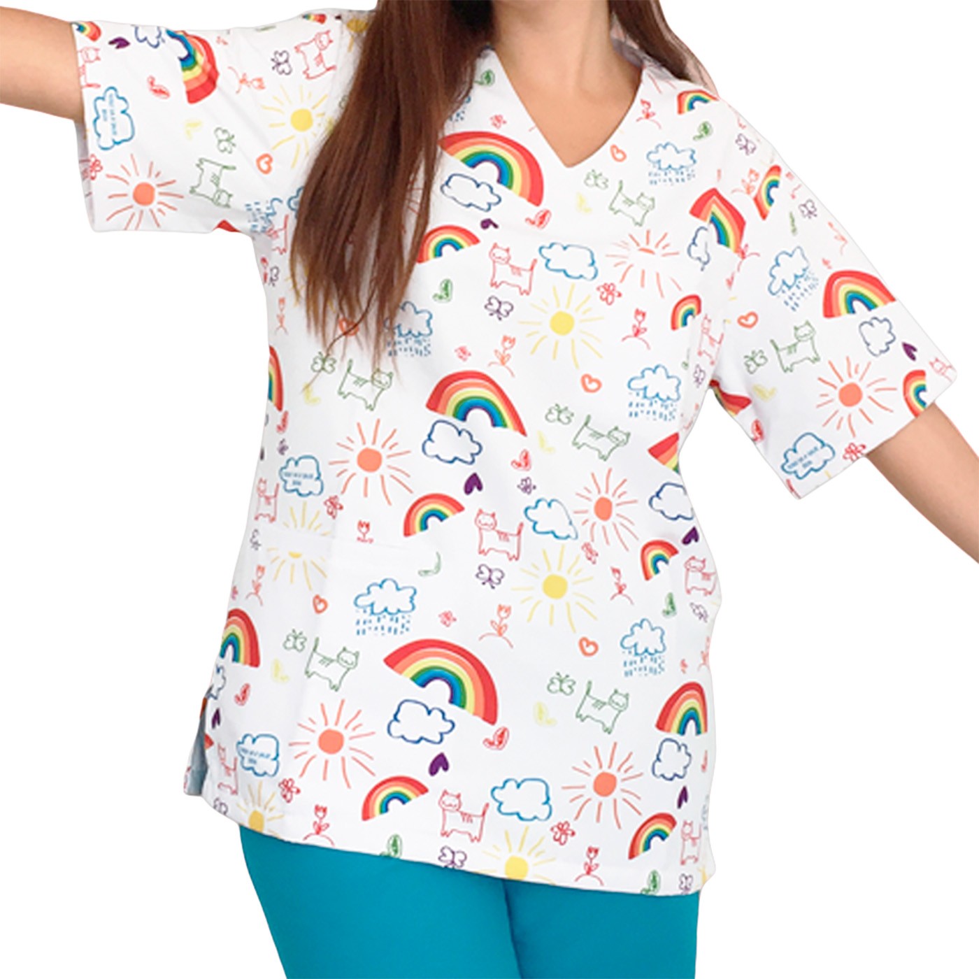 Enfermania Arcoíris blouse médicale microfibre M arc-en-ciel