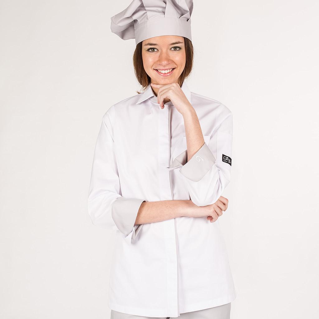 GARY'S Atenea veste de cuisine femme blanche coton