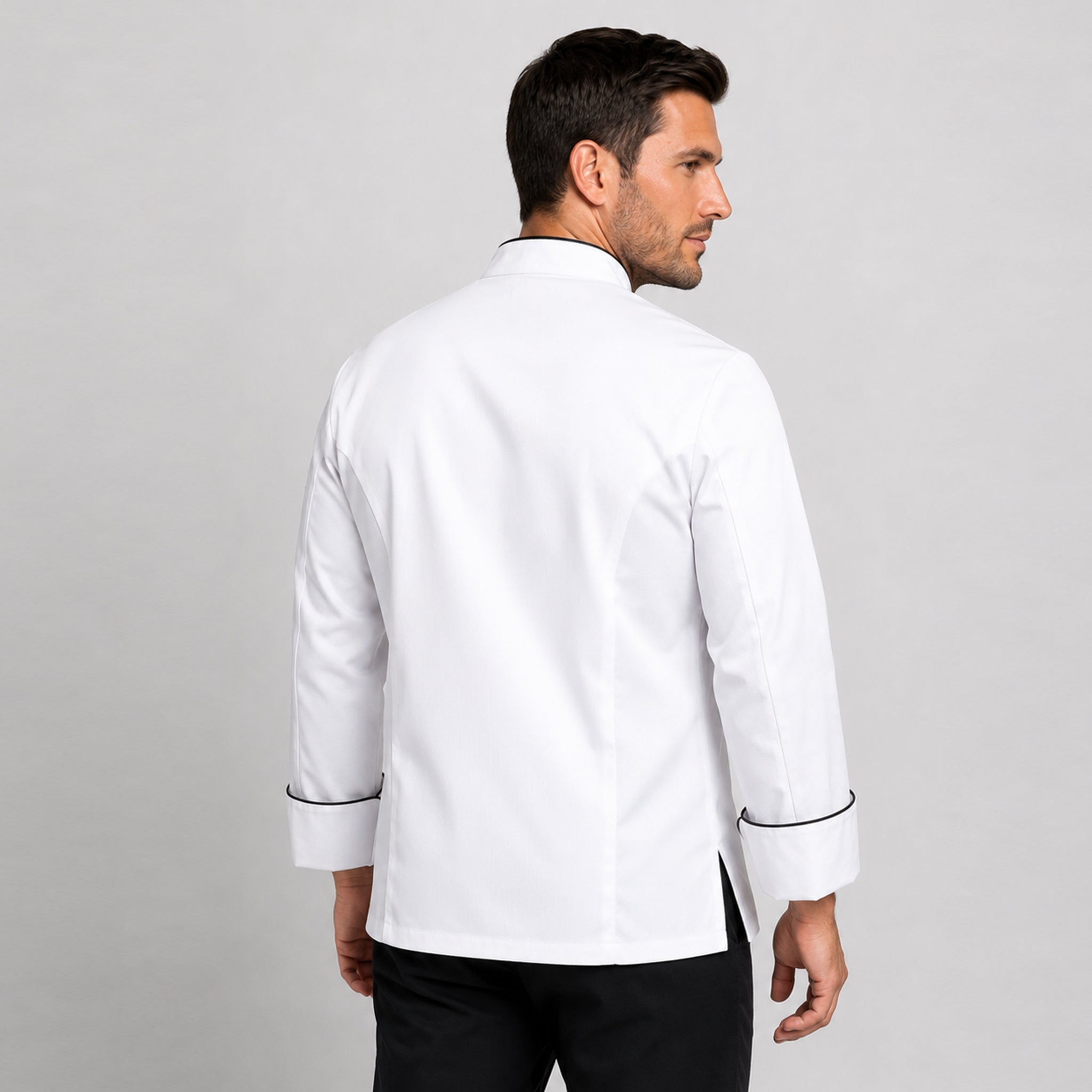 GARY'S Icaro veste de cuisine noire manches longues
