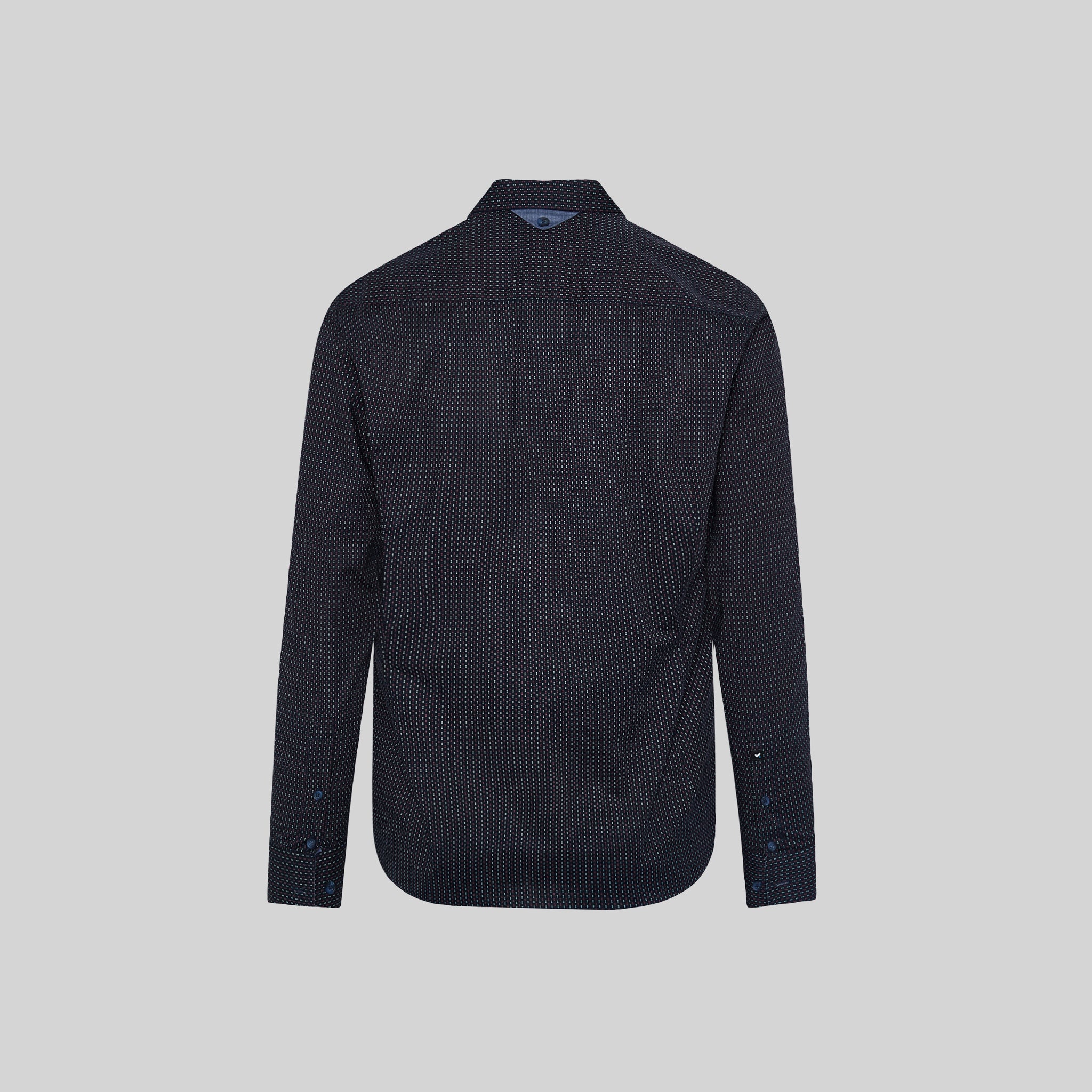 Gary's Nino Chemise Slim Fit Marine Pois Manches Longues