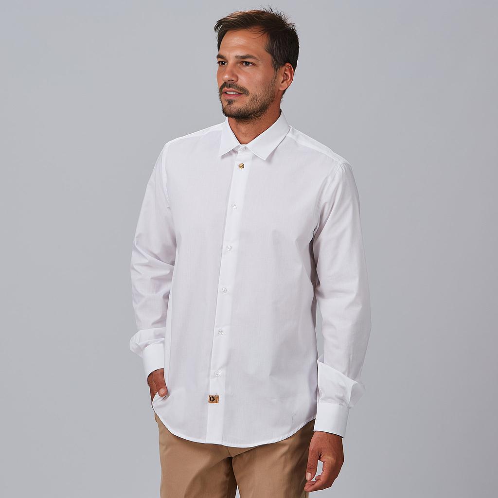 GARY'S Eliseo Slim Fit chemise homme blanc recyclé