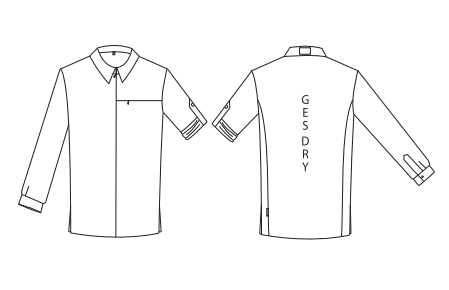 Gary's Chef veste cuisine homme Leto grise œil-perdrix